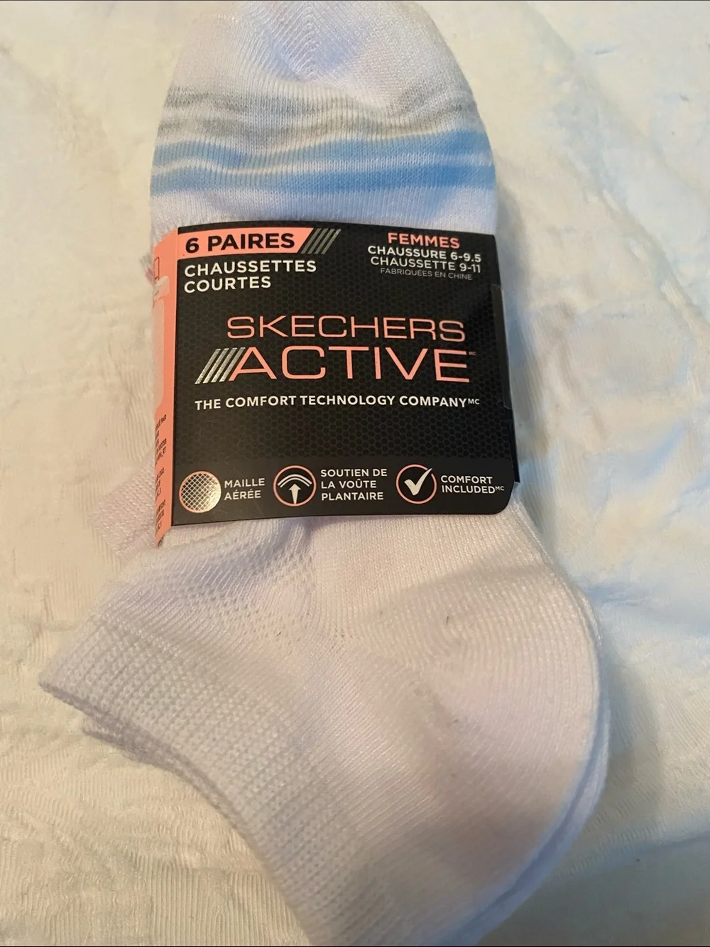 Skechers Active Women's White Low-Cut Athletic Socks - 6 Pairs